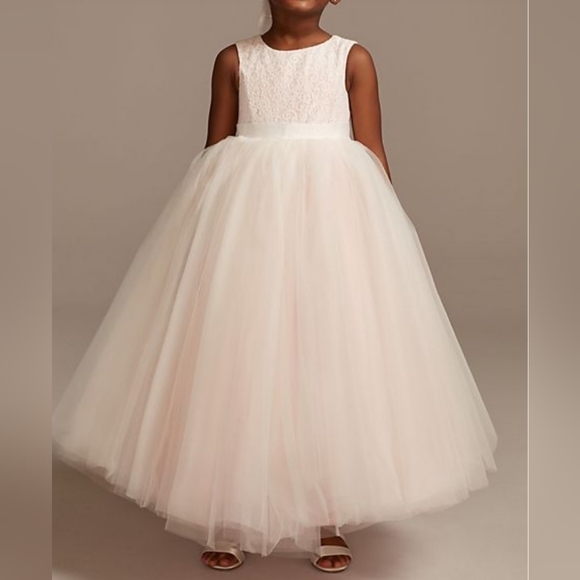 David's Bridal Kids Formal Dress in Soft Pink - Picture 1 of 16